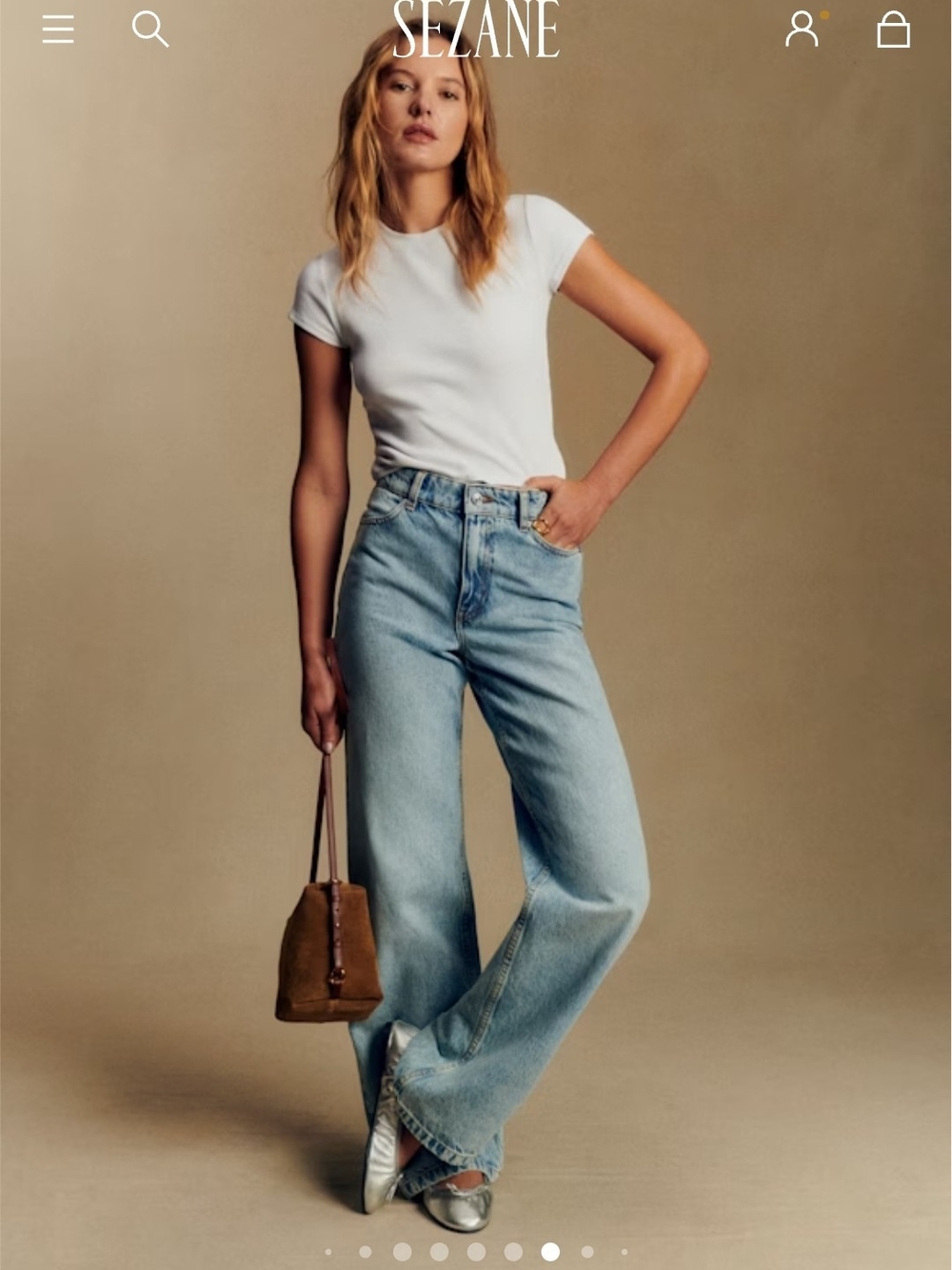 Sezane Light Blue Wide-Leg Jeans